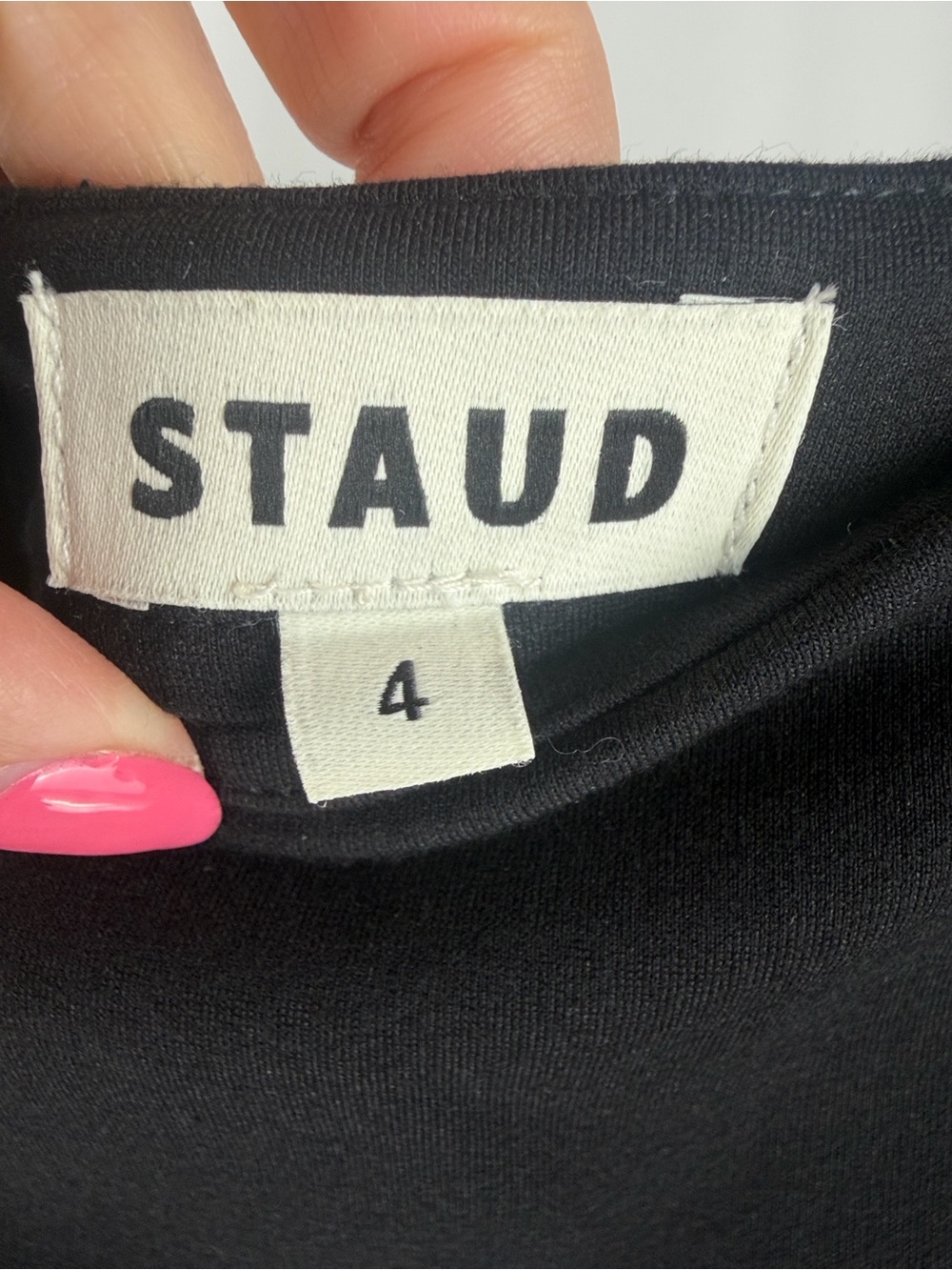 STAUD Holland Draped Maxi Dress Black Grizzly Long Sleeve - Picture 2 of 10